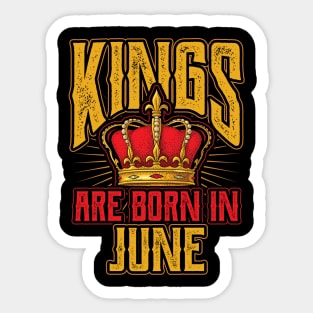 Kings are Born in June Birthday Gift Sticker